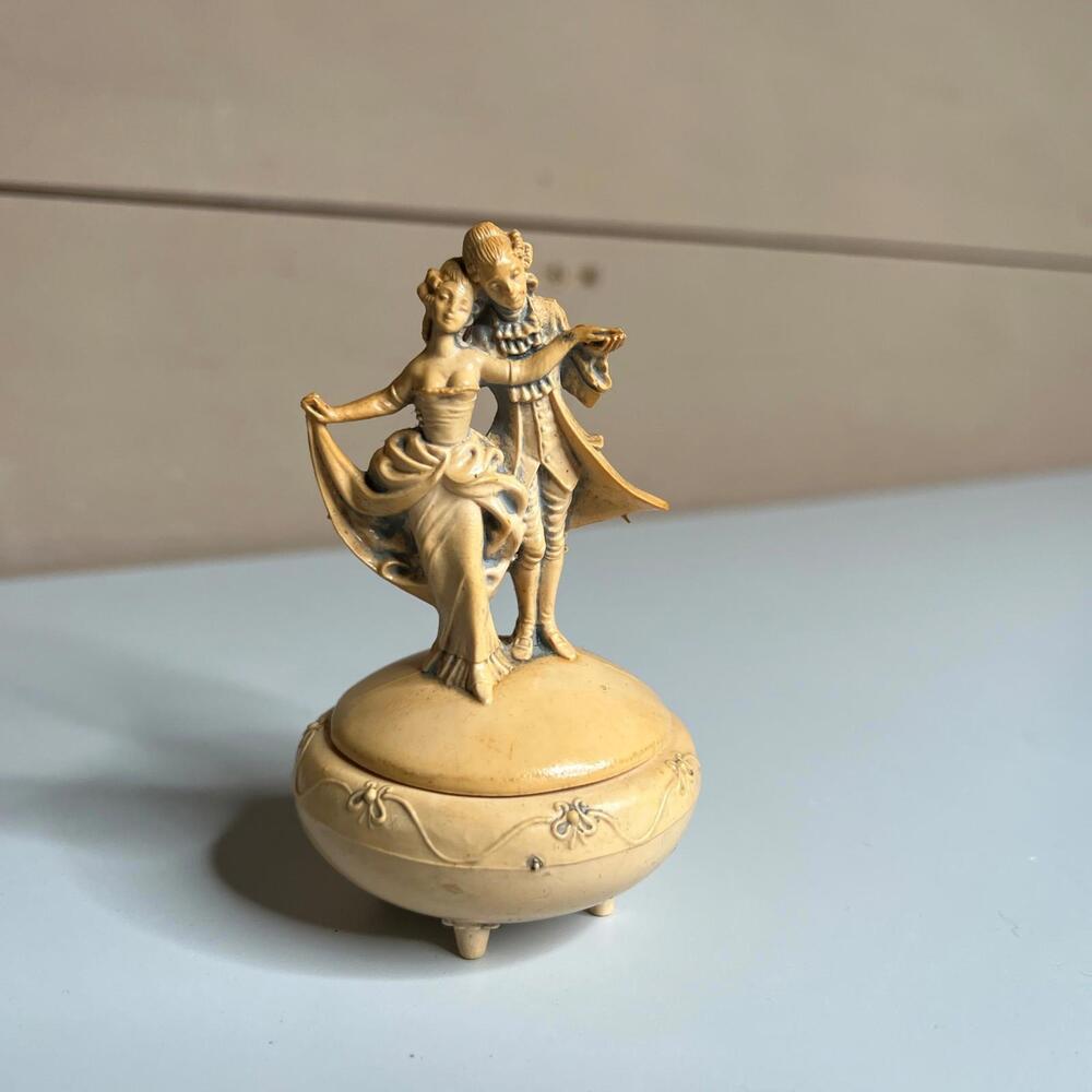 Vintage Fontanini Depose Trinket Box Italy 1981 Colonial Style 4” Rare